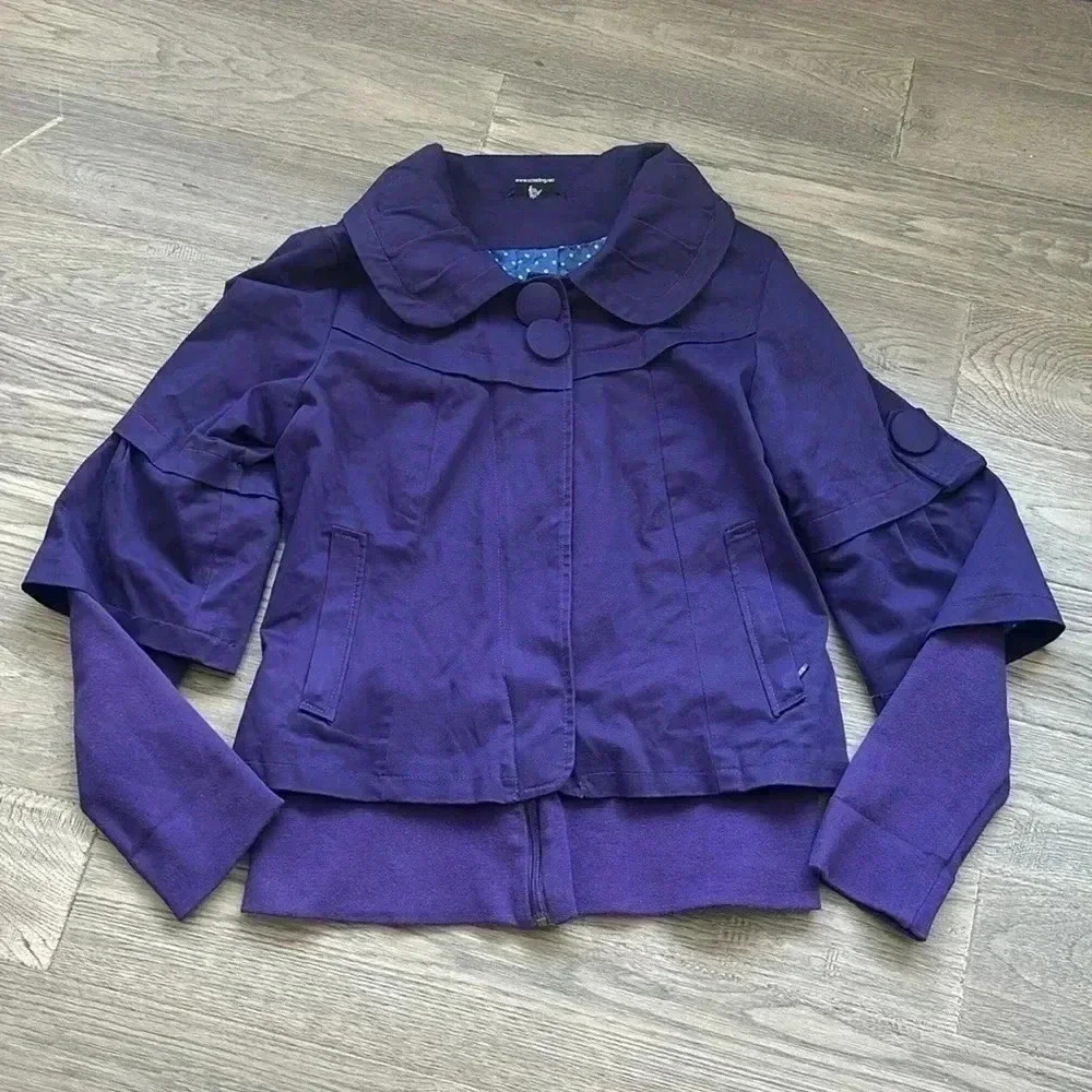 Schwiing | Purple double layer jacket with collar